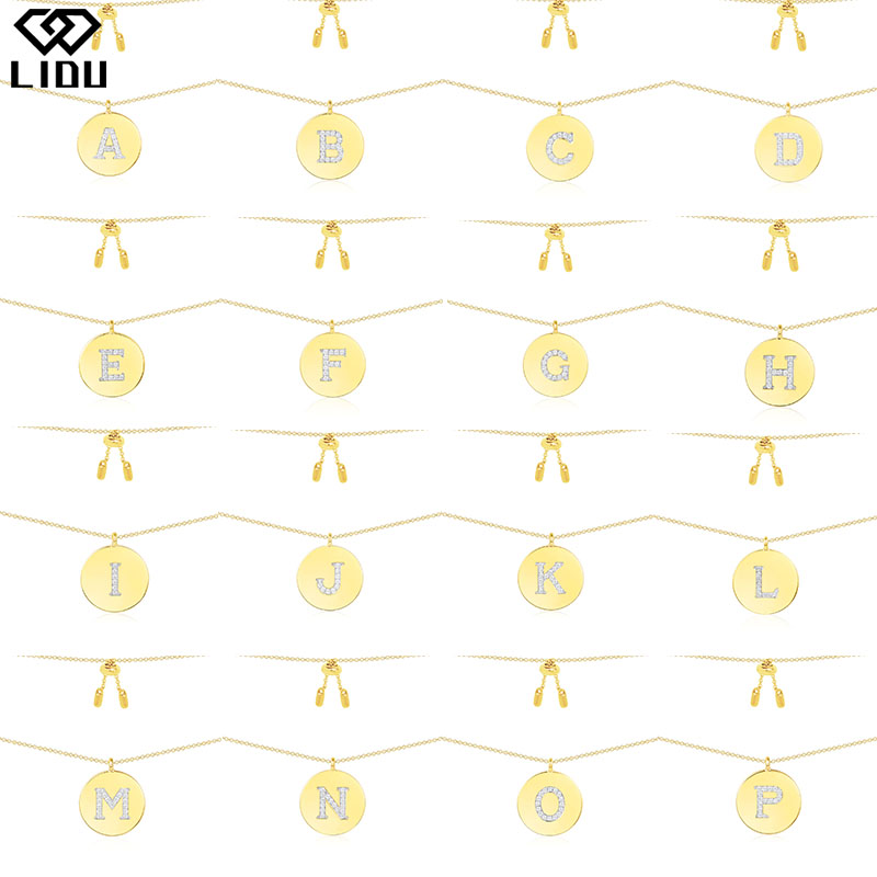 

LIDU 925 Silver High Quality Fashion Exquisite 26 Letter Necklace Gold Plated Gift To Friends Free Mail Manufacturer Wholesale