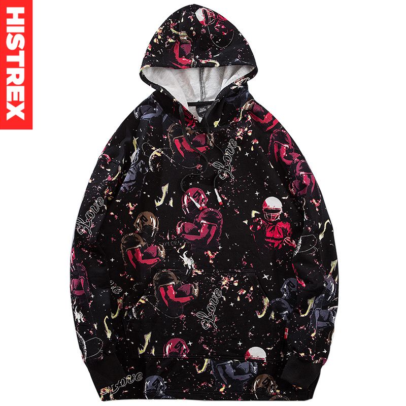

2019 Hip Hop Hoodies Sweatshirt American Star Illusion Harajuku Streetwear Hoodie Pullover HipHop Oversized Clothing, Black