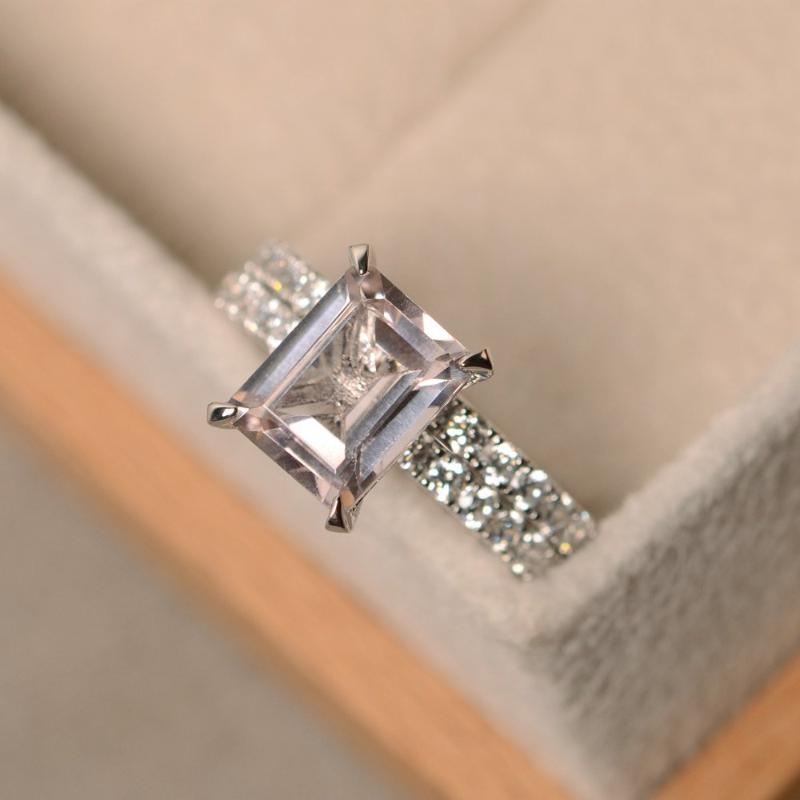 

Cluster Rings S925 Sterling Silver Creative Design Zircon Champagne Square Ring Ladies Simple Send Girlfriend