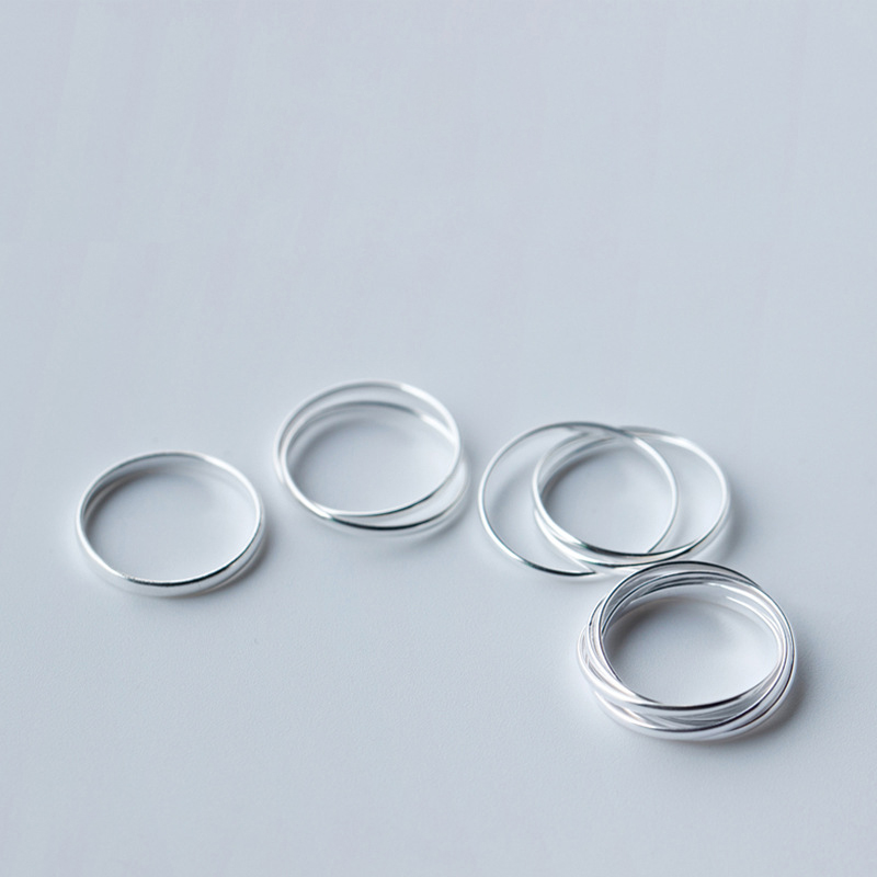 

Cluster Rings COLUSIWEI Arrival Genuine 925 Sterling Silver Simple Multi-Layer Finger For Women Korea Style Fashion Fine Jewelry