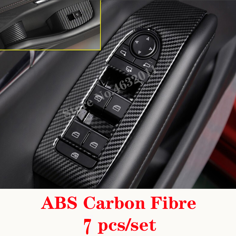 Adesivo per auto 4 PCS in fibra di carbonio Sportello dauto Maniglia Telaio adesivi decorativi for Porsche Macan