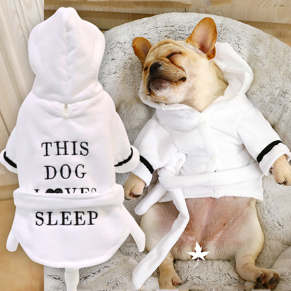 

Cute Dog Pajamas Pet Puppy Clothes Clothing Soft Pets Dogs Cat Coat Costume For Small Medium Dogs Chihuahua French Bulldog Pug, White