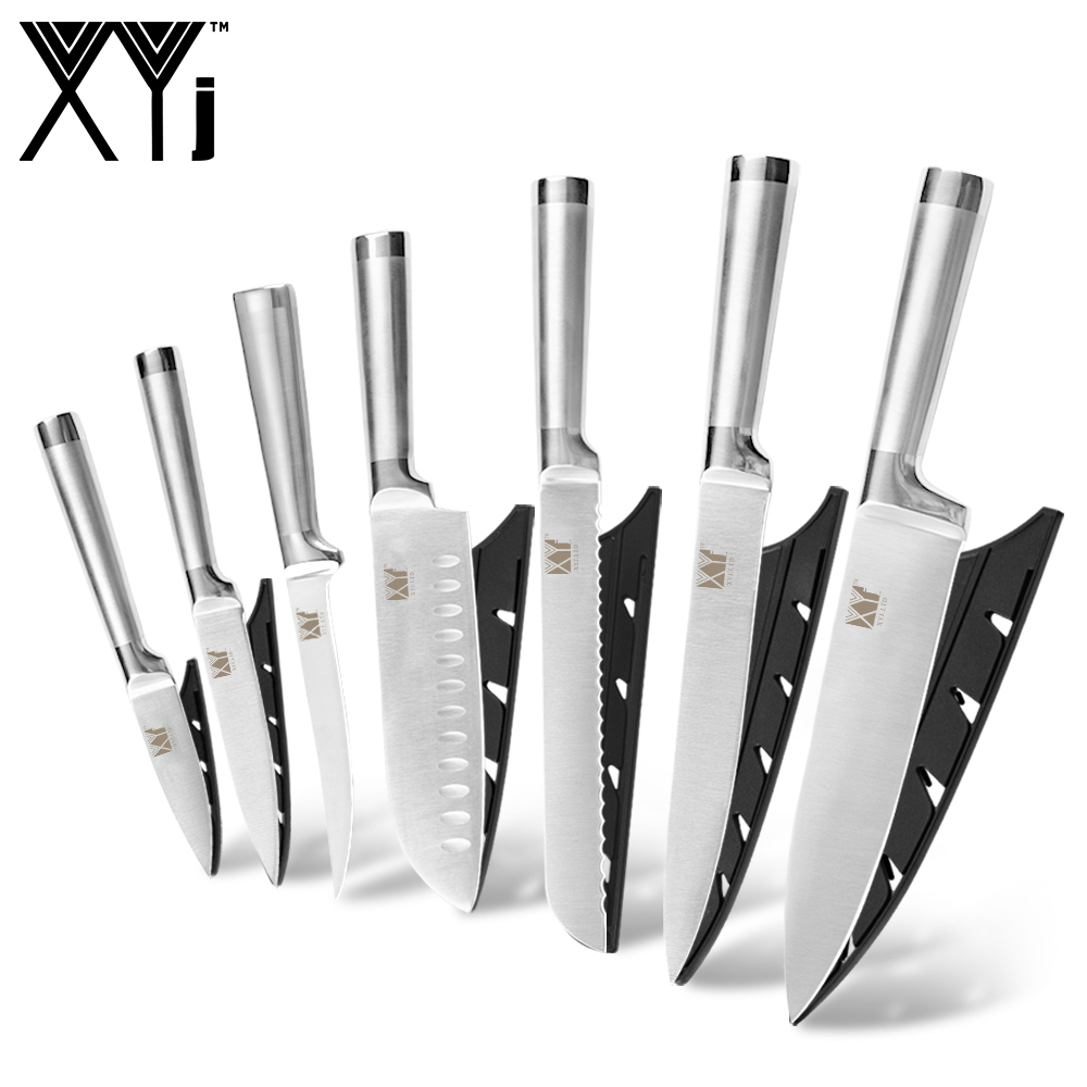 

XYj Kitchen Knife Set 7 PCS Stainless Steel Cooking Knives Sets Tools Chef Slicing Santoku Utility Paring Boning Knife
