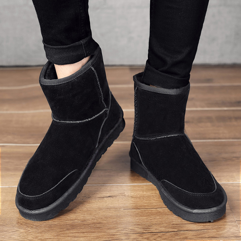 

2020 new men's super warm snow boots men's fashion winter boots casual shoes ankle couple, Brown plus cotton