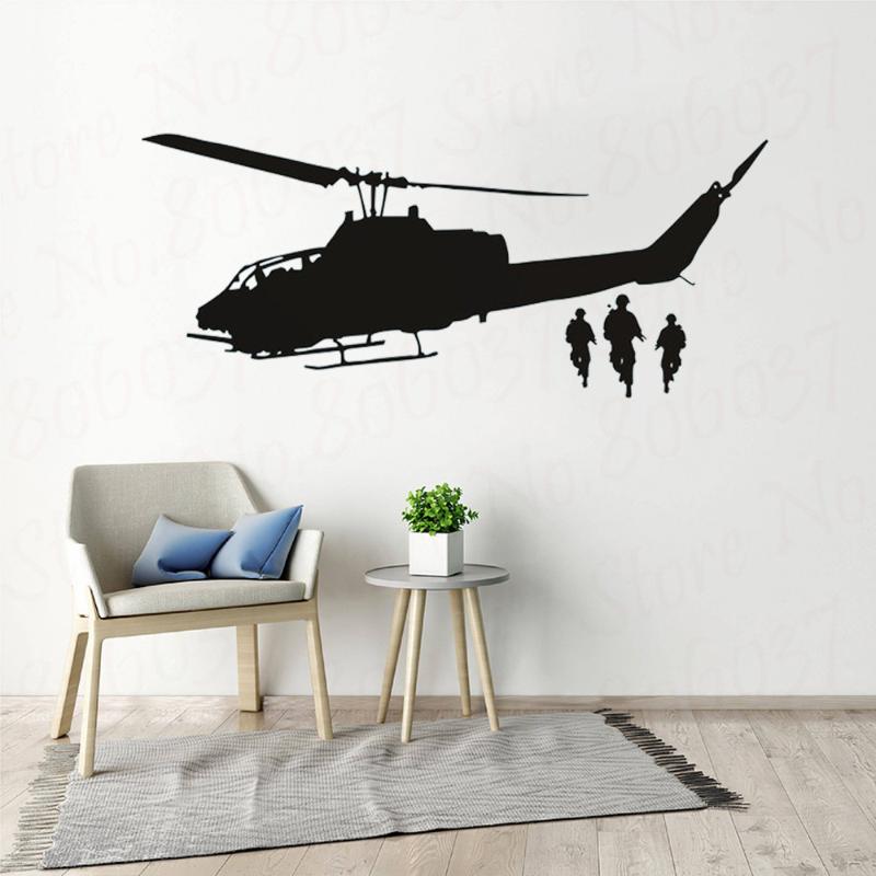 

Army Of The Helicopter Wall Stickers Soldier Removable Bedroom Decoration Living Room Decor WL1193
