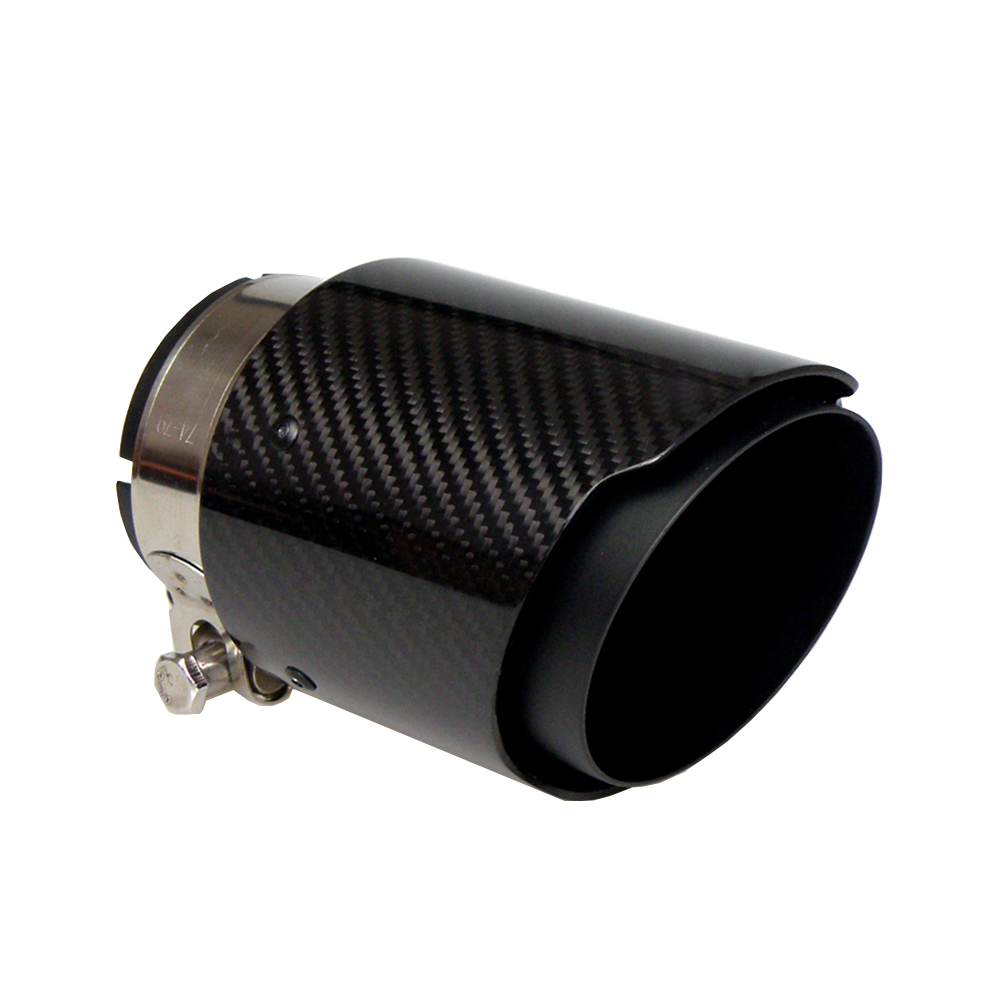 

Glossy Twill Carbon Fibre Car Exhaust Tip Black Coated Stainless Steel Muffler Tip Tail Pipe For BMW BENZ AUDI Car Accessories