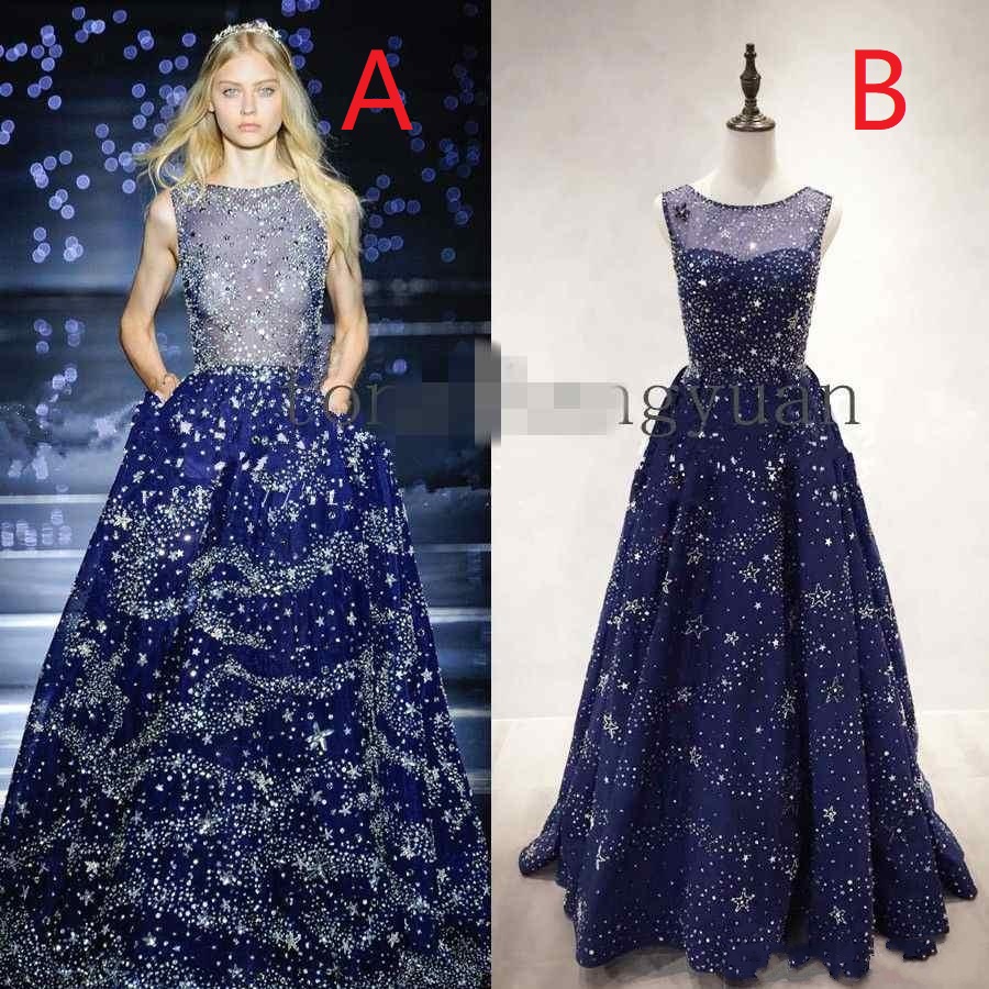 evening gown with stars