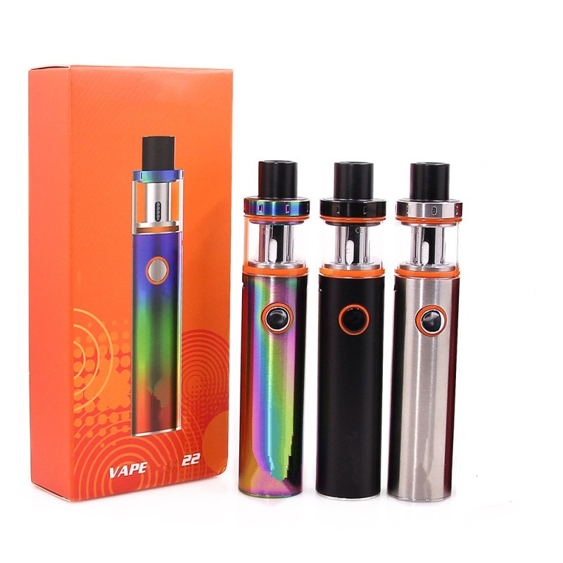 

Top Vape 22 Starter Kit Electronic Cigarette 1650mAh All-in-One eGo AIO Design 0.3ohm Coils Atomizer Vape 22 Kit E Cigarette Vaporizer