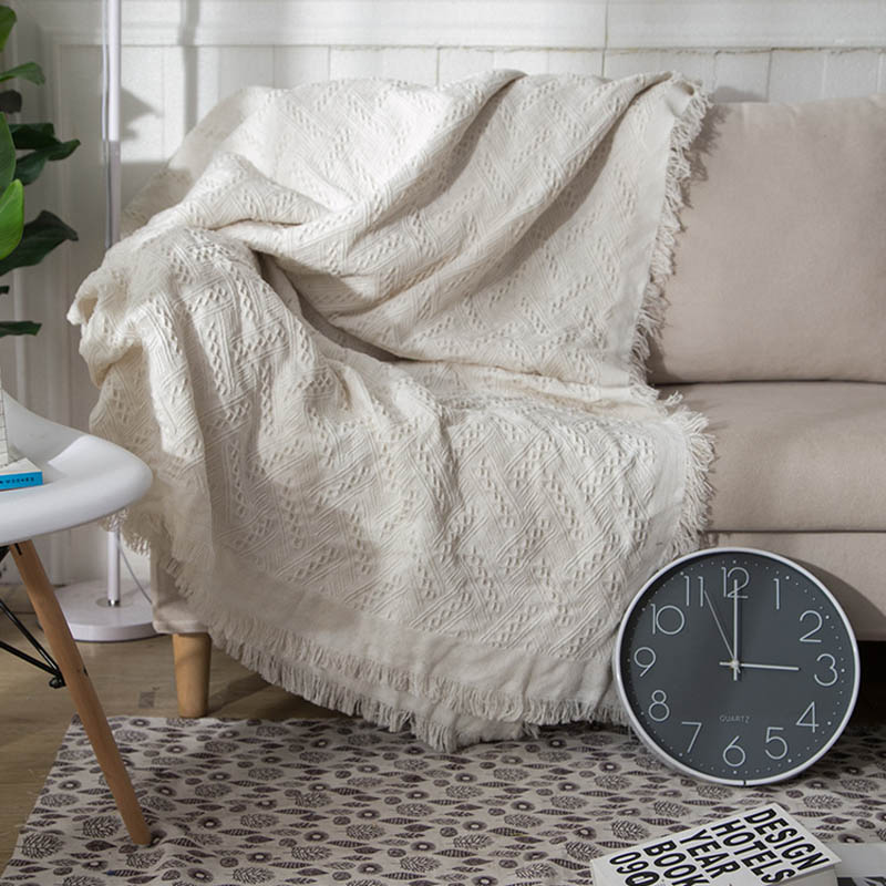 

Knitted Sofa Blanket European Style Thread Blankets Four Season Throw Blankets for Bed Office Travel Sofa Towel Cover