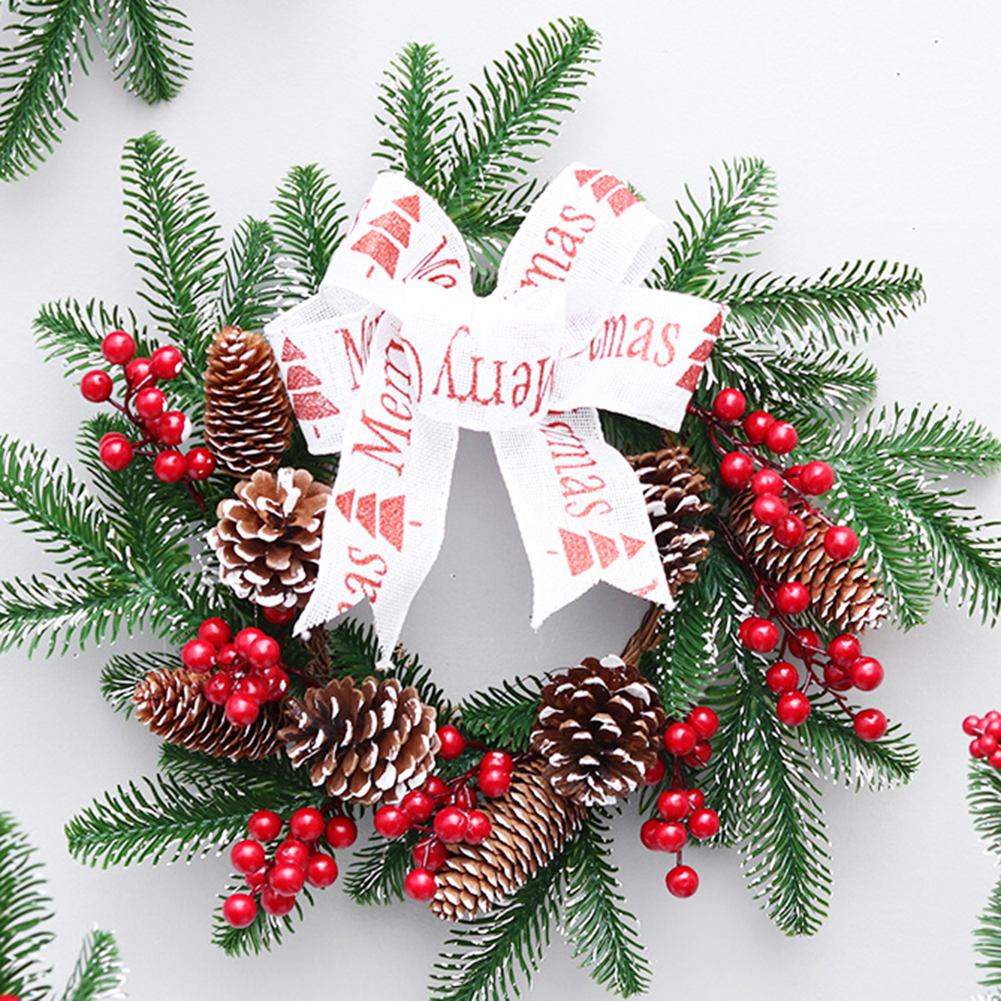 

Christmas Wreath Window Front Door Wall Hanging Ornament Wreath Decoration Fruit Pine Christmas Decorations Oc18, 40x10cm