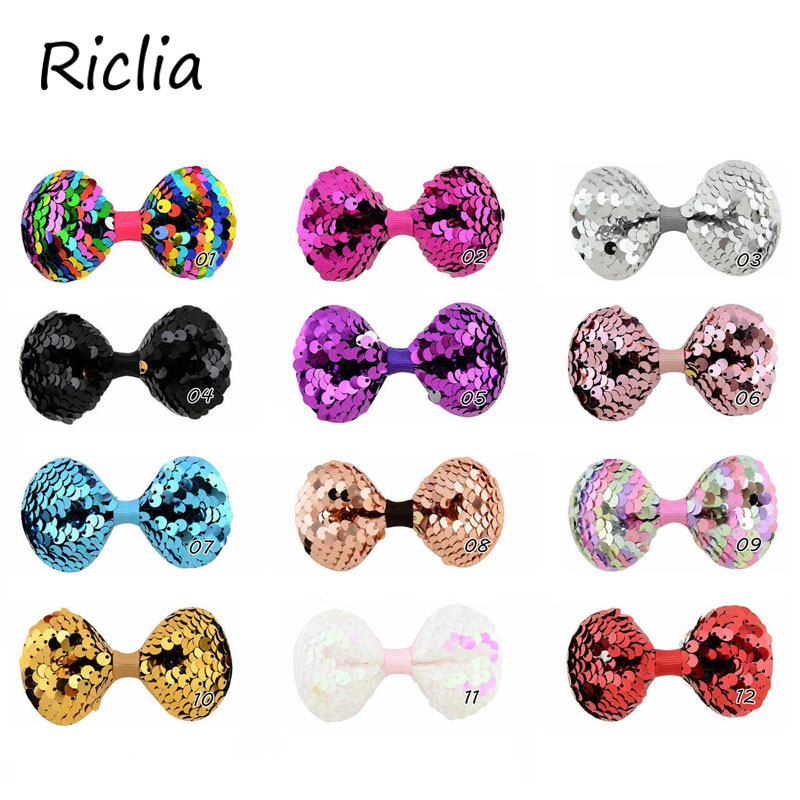 

Riclia 12pcs/lot Sequin Kids Hairpins Cute Beauty Child Hair Accessories Colorful Girls Headwear Bring Children Headhair, 10