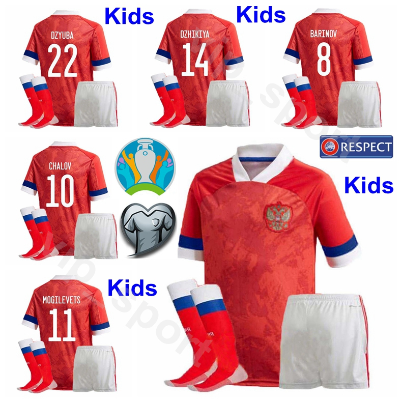 

Children Russia Youth DZYUBA Jersey Socks Set Euro 2020 Soccer IONOV GOLOVIN OZDOYEV KERZHAKOV ARSHAVIN MIRANCHUK Kids Football Shirt Kits, Black