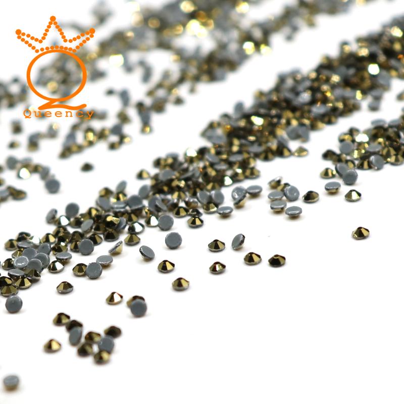 

288-1440pcs/bag Gold Hot fix Rhinestones Iron On Rhinestones For Clothes ss5-ss30 Crystal AB flatback Hot back Glass Stone
