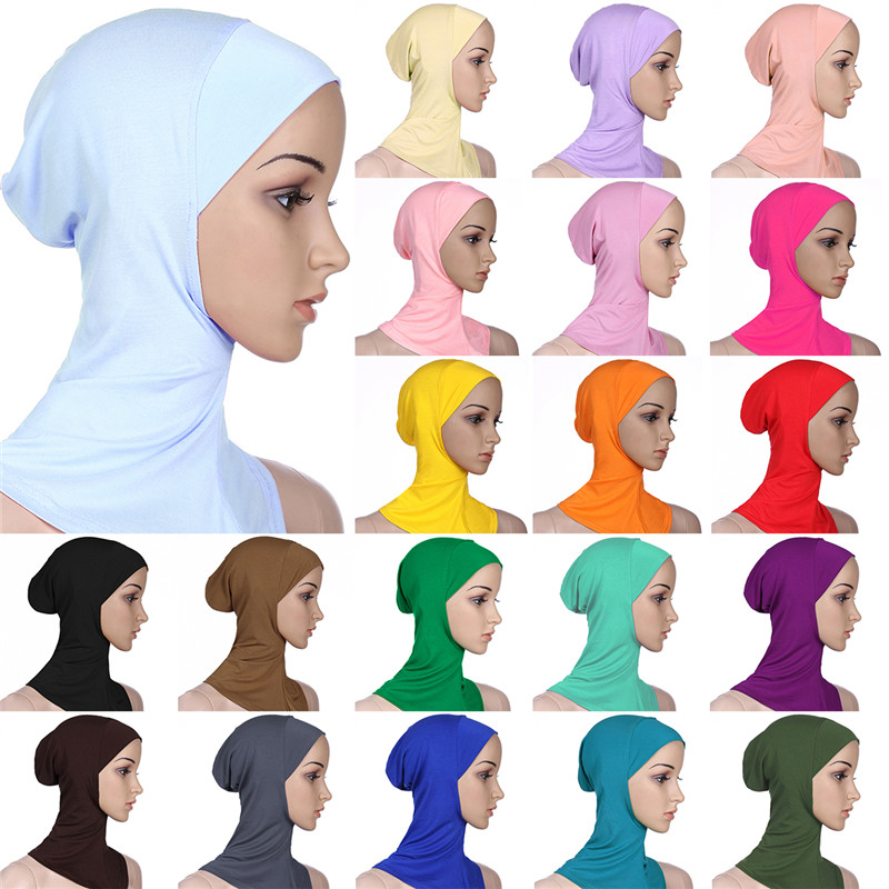 

Muslim Fashion Casual Hijabs 2020 New High Elastic Women Scarf Fexible Solid Color Sun Protected Ropa Hijab