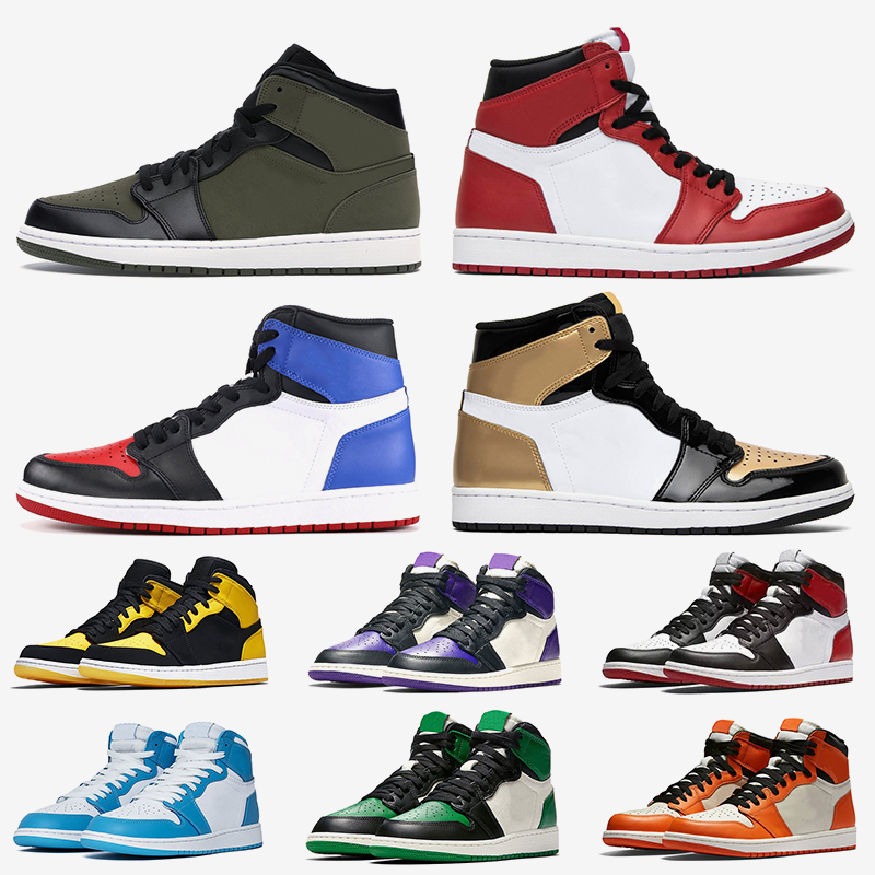 

Wholesale Jumpman Women Mens 1 1s Basketball shoes 1s Chicago Olive Canvas Gold Top 3 Bred Banned Pine Green Sports Trainers Sneakers 36-46, #17 triple white