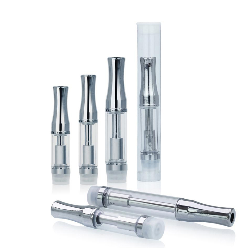 

Great Quality 92A3 dual coil glass vaporizer oil cartridge bud vape tanks 0.5ml 1ml Wick coil with Round Flat Mouthpiece