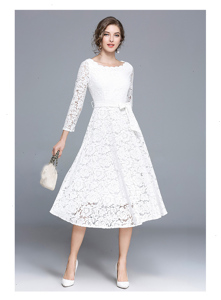 white lace designer dress