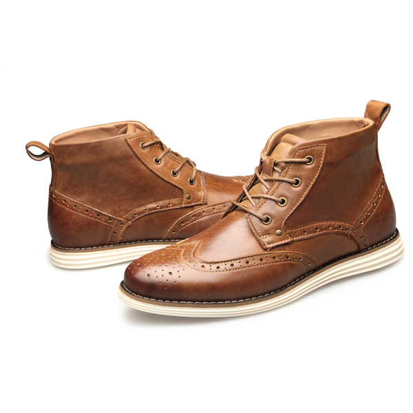 

2019 ZFTL New Men Bullock Boots Genuine Leather Man Martins Boots Casual Lace-up Big Size Male Handmade shoes High-top shoes 7, No.3