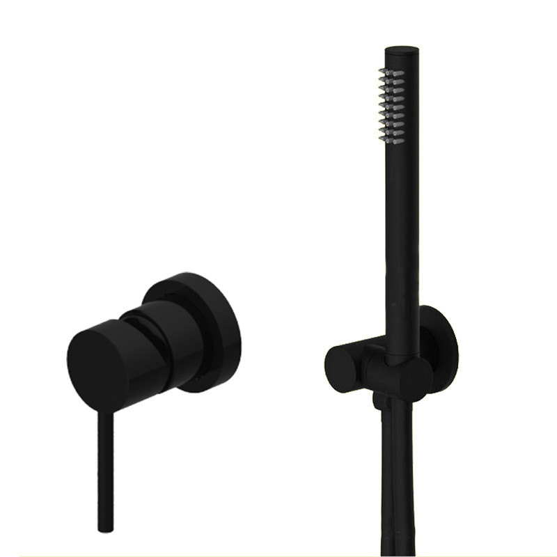 

Black/Brushed Gold Shower Faucet Set Concealed Wall Mounted Embedded Bathroom Shower Mixer Vlave Hand Held Shower Head
