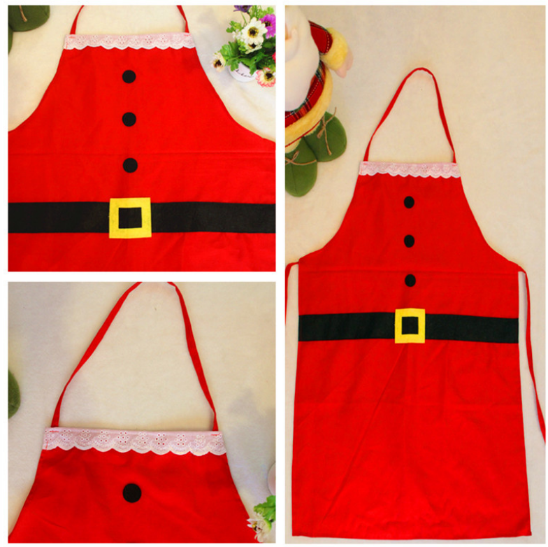 

Christmas Decorations Santa Claus Christmas for Home Kitchen Dinner Party Festive Red Cloth Adult Pinafore Noel Decor
