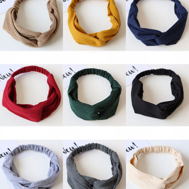 

Hot selling Vintage Headband Knotted Hair Band for Women FashionKorean Girls Hair Accessories Simple Sport Hairband