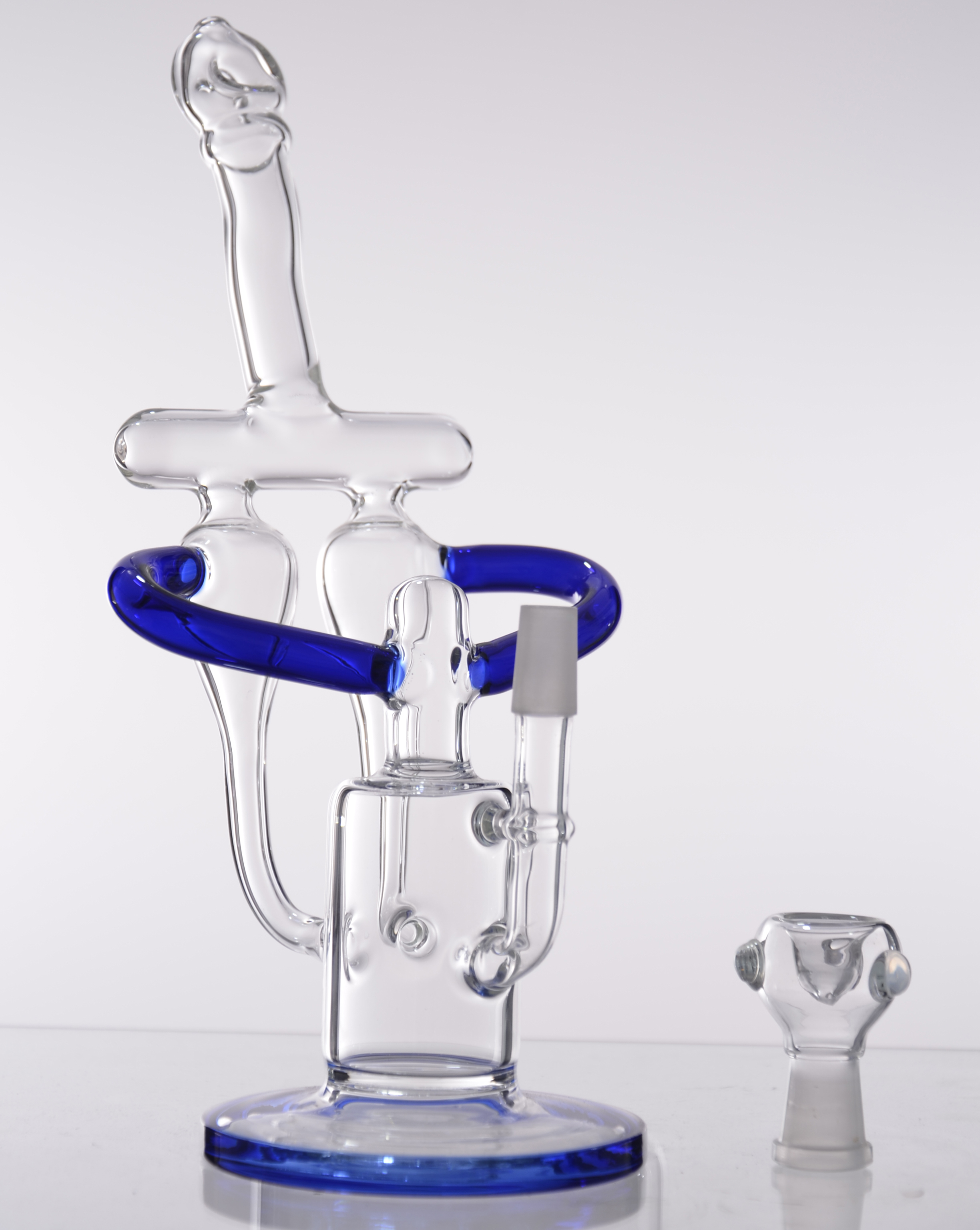 

Glass Bong Dab Rig Water Pipes Recycler bubbler with 14mm glass bowl oil rig glass pipe smoke accessory