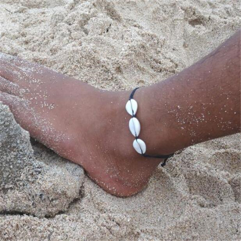 

Sea Shell Jewelry Ornaments Joker Sandy Beach Manual Weave Foot Ornaments Nation Wind Natural Shell Anklet Woman