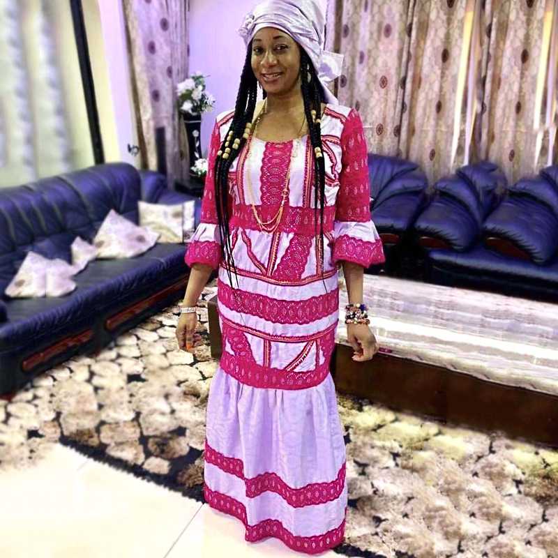 

H&D plus size dashiki dresses african dresses for women with ruffles bazin riche traditional long dress women's clothing headtie