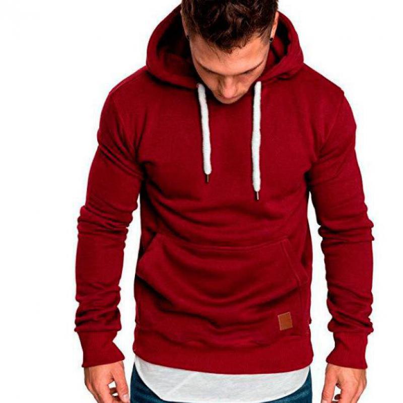 

2019 Mens Sweatshirt Winter Long Sleeve Casual Hoodies Pure Color Solid Color Slim Tracksuits Sweatshirts Harajuku Mens Hoodies, Black