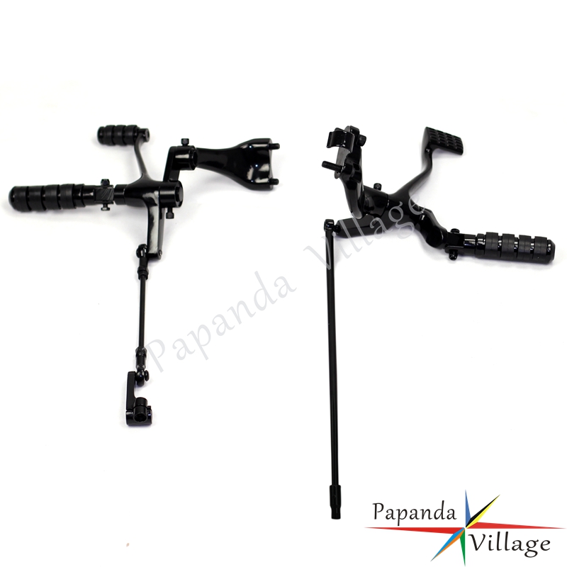 

Motorcycle Black Forward Control Complete Kit Lever Foot Peg Set Custom For Sportster Super Low XL 883 1200 2014-2017