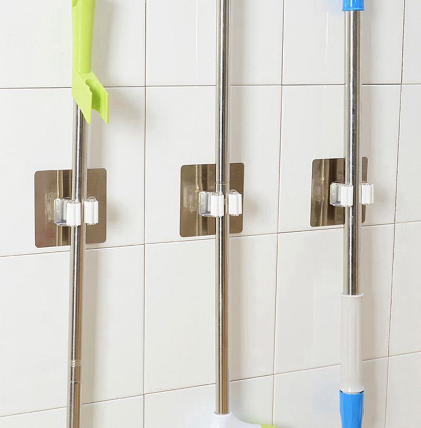 

Wall Mounted Mop Organizer Holder Brush Broom Hanger Storage Rack Kitchen Tool Hook Racks Kitchen Bathroom Organizer KKA7893