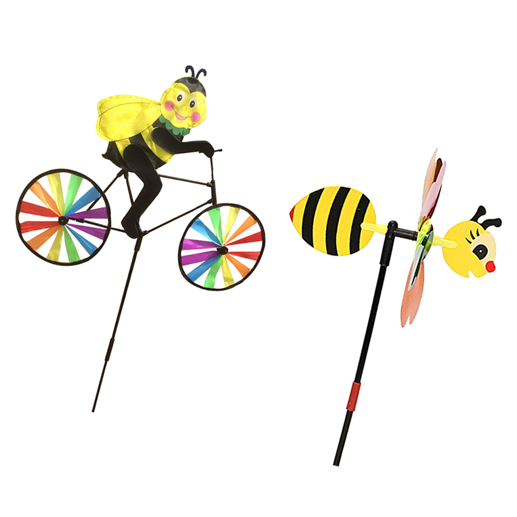 

2 set bee windmill wind party pinwheel garden ornament kids toy