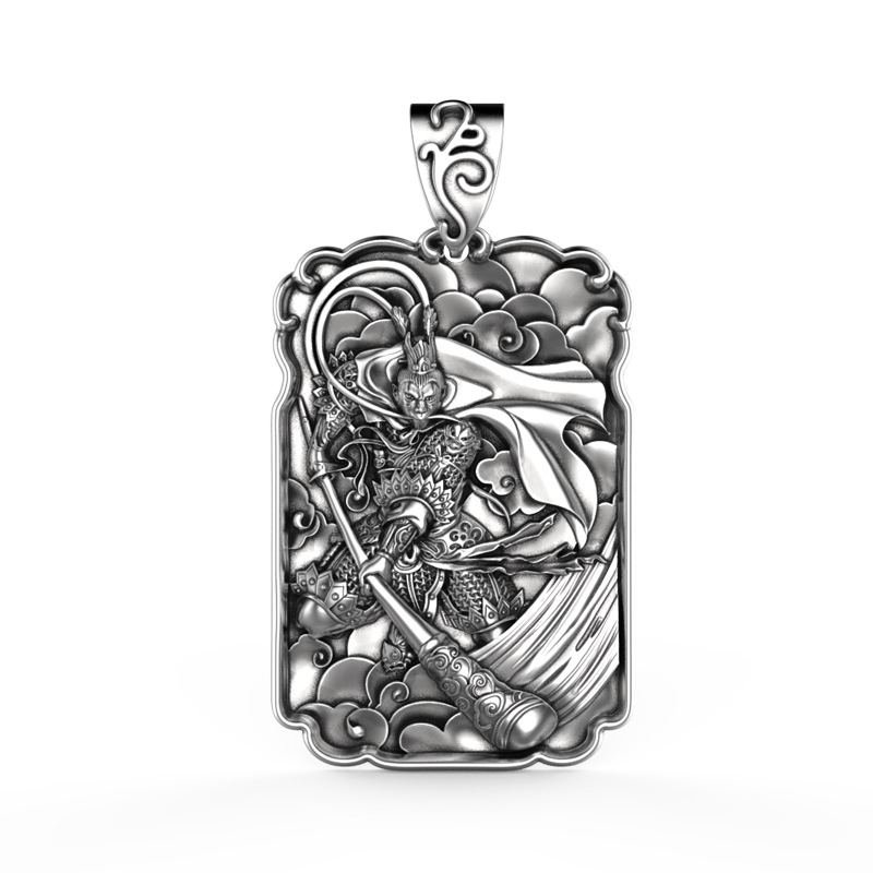 

Lockets Return Of Qitian Dasheng Monkey 999 Handmade Silver Body Protector With Personality Sculpture Brand Foot