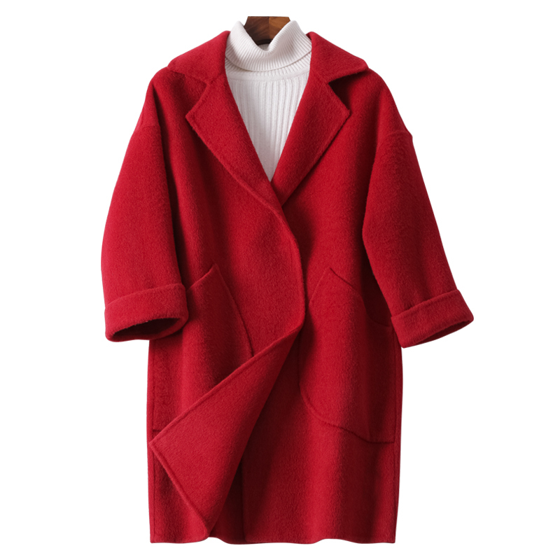 

Spring Autumn Wool Coat Women Clothes 2020 Korean Vintage Woolen Jacket Red Womens Coats and Jackets Abrigo Mujer N2814 ZT2539, N2814 light camel