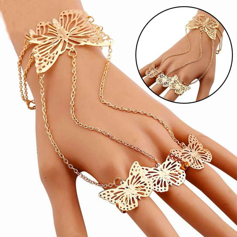 

Link, Chain Fashion Simple Hollow Butterfly Bangle Bracelet Finger For Woman Accessories Selling