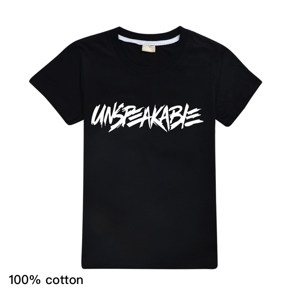 

classic kid t-shirt tops pop games unspeakable cotton t-shirt for 2-16years child boys girls Summer tops clothes outerwear, Blue