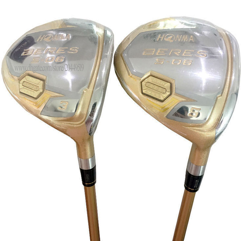 

New Golf Clubs HONMA S-06 Golf Fairway Wood 4 Star 3/5wood Loft Golf wood Graphite shaft and Clubs head Cover Free shipping