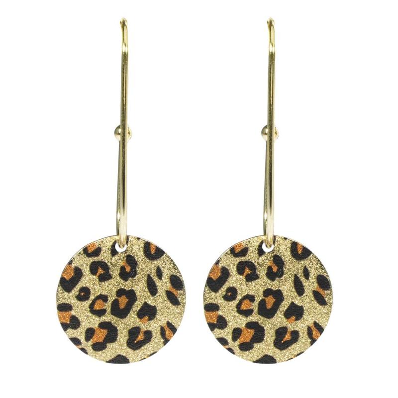 

Exaggerated cross-border explosive earrings fashion leopard fur pendant earrings
