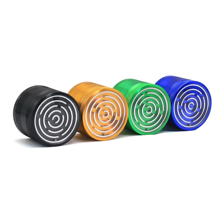 

2019 New Four Labyrinth Smoke Grinder 63mm Aluminum Alloy Grinder Metal Smoke Crusher Smoke Parts