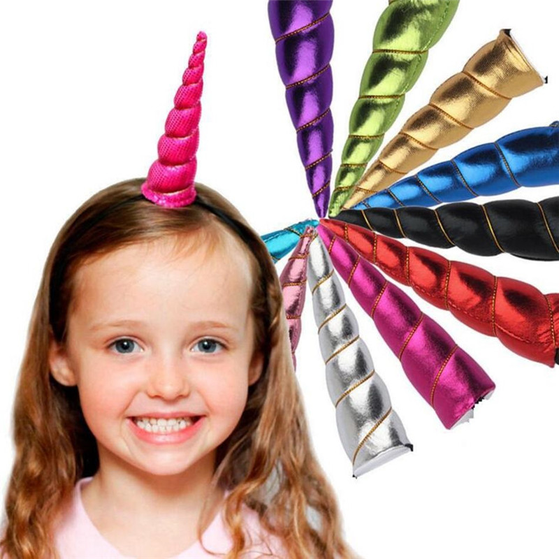 

Unicorn Horn Headwear Kids Infant Cartoon Hair Bands Bonus DIY Hairband Headband Halloween Christmas Hair Decorative TO588, Remark you need color