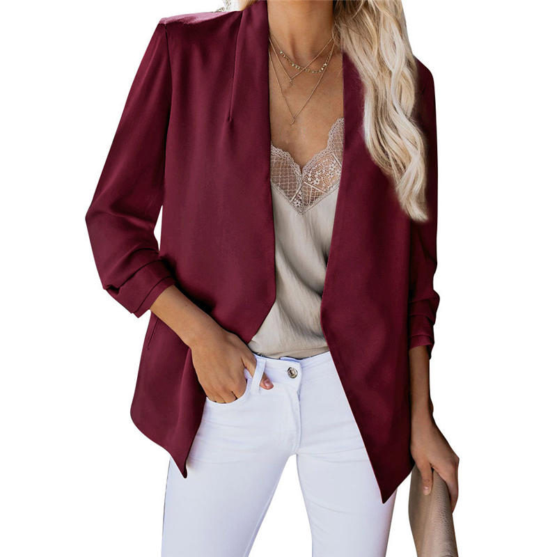 

5XL Blazer Women Long Sleeve Suit Jacket Female Coat Elegant Office Ladies Tops Slim Casual Blazer Feminino Jacket Women Q2326, Purple blazer