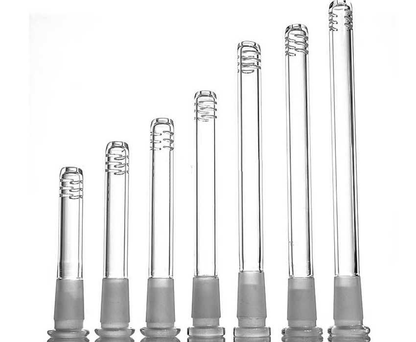 

Glass Down stem for bong water pipe diffuser 18.8mm tube 2.5inch to 6.5inch with 6 cuts