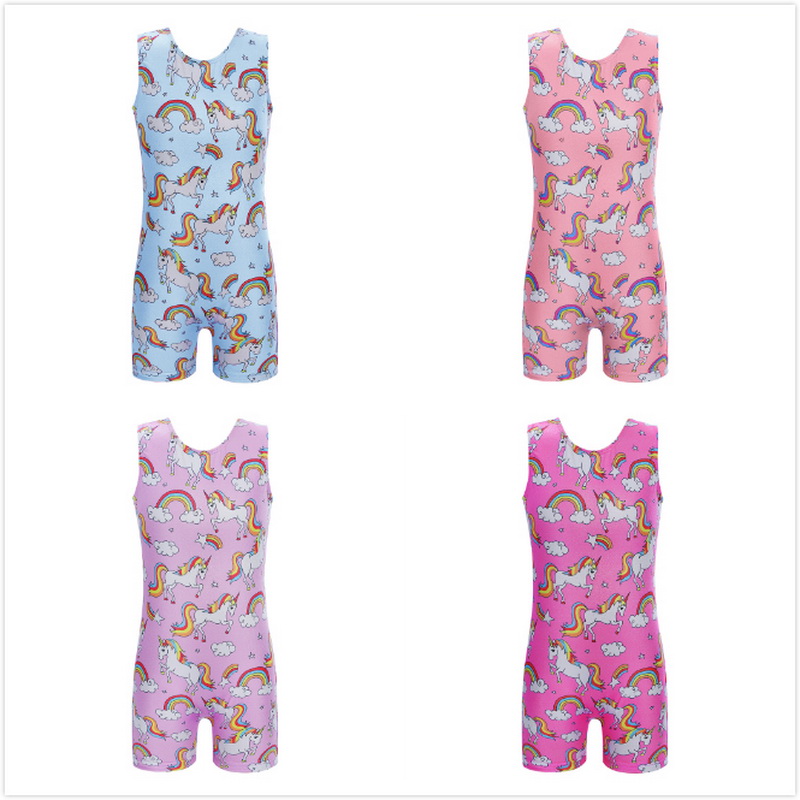 

Toddler Girls Gymnastics Leotards Biketards Sleeveless Gradient Dance Wear Pleaywear Activewear Tumblewear Athletic Leotards, Pink