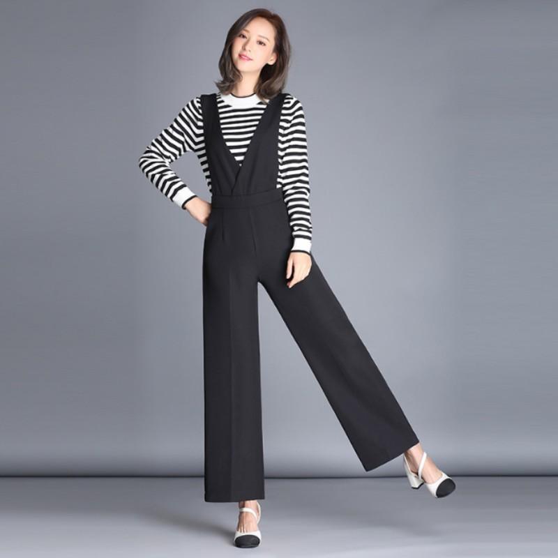 

Zmvkgsoa Fashion Women Sleeveless Maxi Overalls Wide Leg Jumpsuit Romper S-3XL Plus Size Macacao Long Pant Jumpsuits Y2469, Black