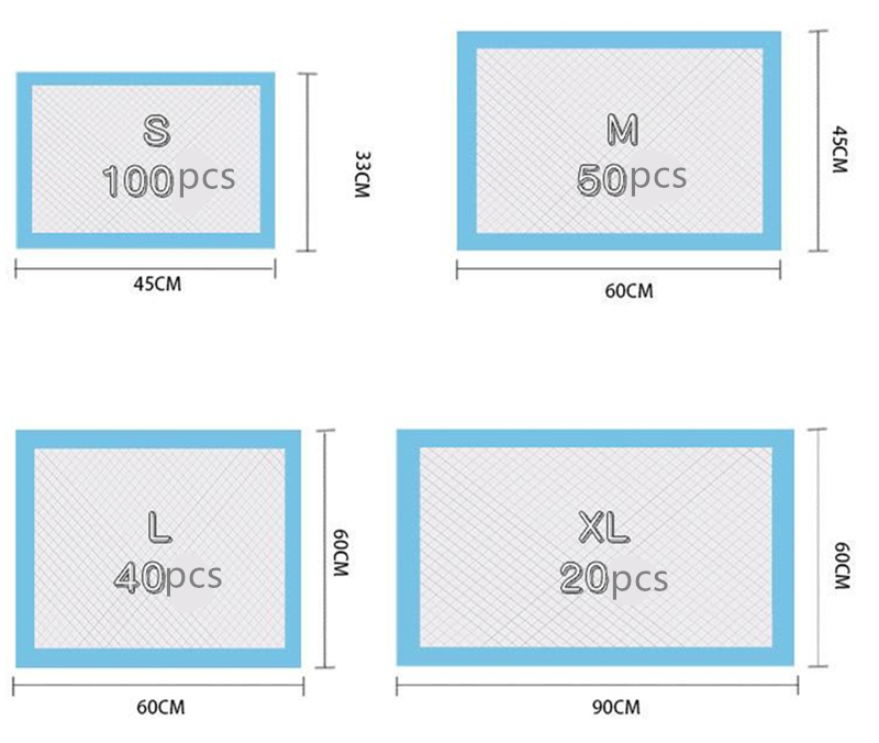 

Disposable Pet Dog Training Pads Pet Diapers Super Absorbentf Cleaning Antibacterial Pad for dogs cats Pet Dog Nappy