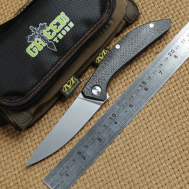 

Green thorn SIGMA Flipper folding knife M390 blade ball bearing carbon fibre camping hunting outdoor fruit Knives EDC tools