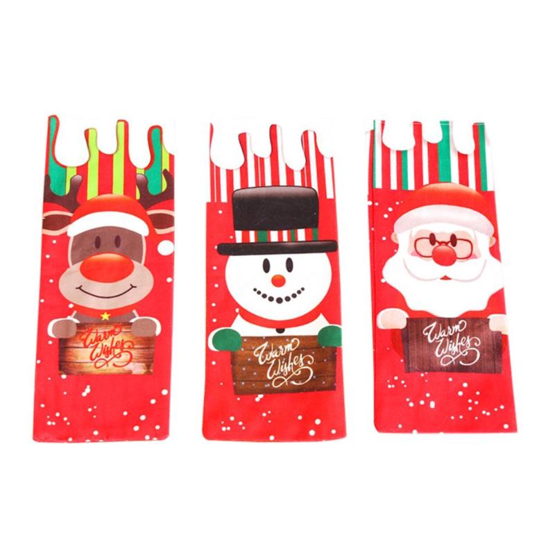 

3pcs Wine Bottle Cover Set Santa Claus Snowman Bottle Bag Xmas Party Decor