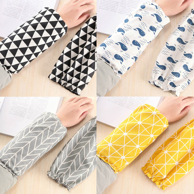 

1 pair of long sleeve anti-smudge sets 27 cm long cuffs cotton linen cuffs kitchen accessories cleaning supplies office home