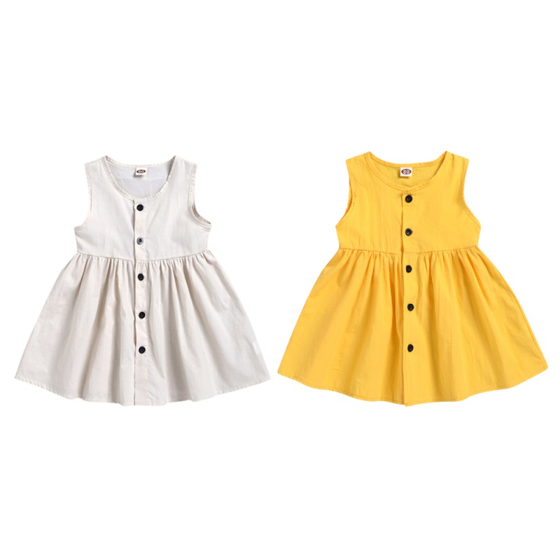 

High Quality Ins Explosion Models European And American New Small And Medium-sized Girls Solid Color Cardigan Sleeveless Dress, Beige