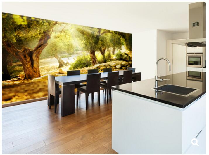 

Custom Nature wallpaper. Olive Trees,3D photo mural for living room bedroom dining backdrop waterproof papel de parede, Embossed